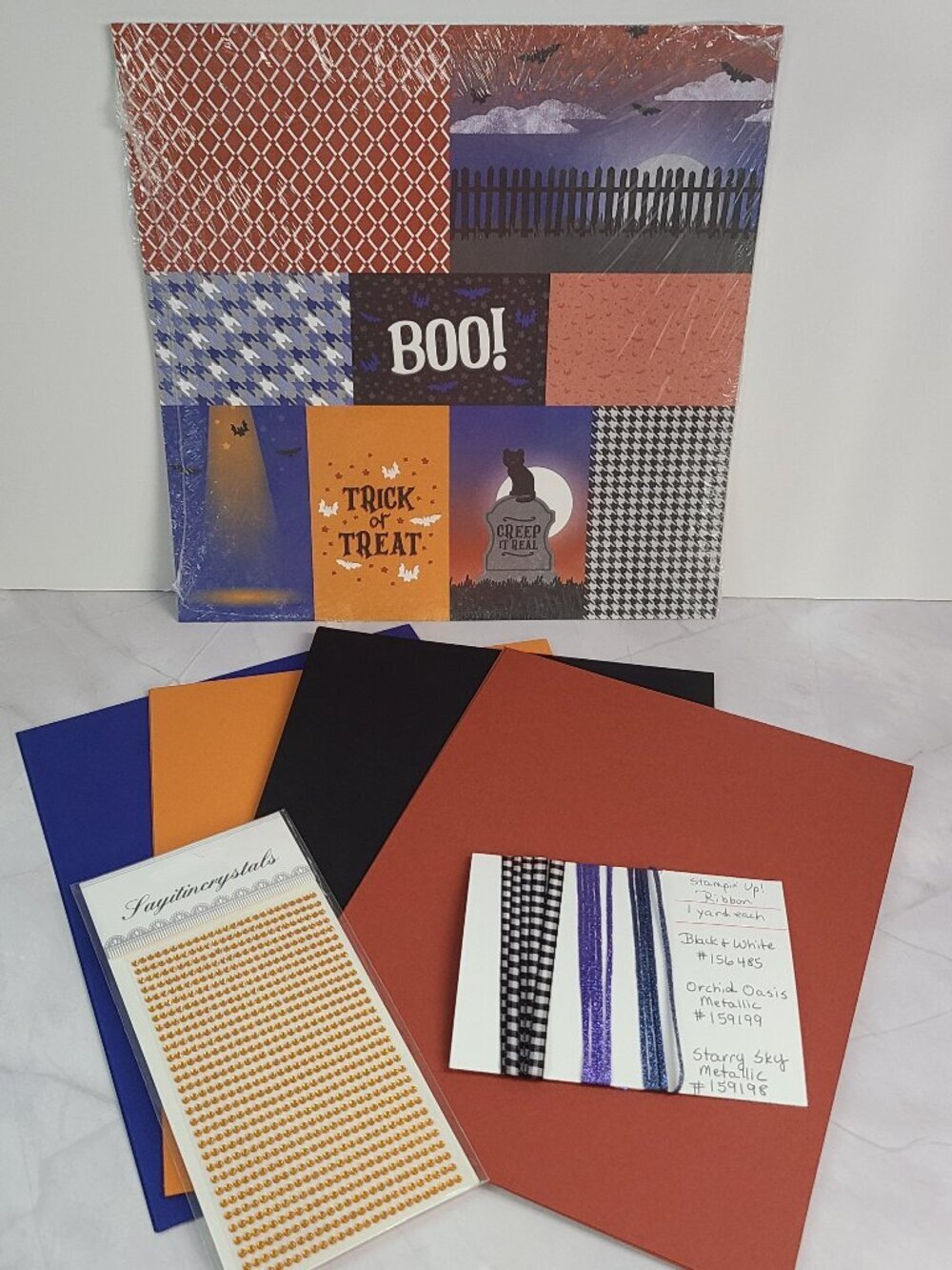 Stampin Up Them Bones DSP 12x12 and Coordinating Cardstock Bundle